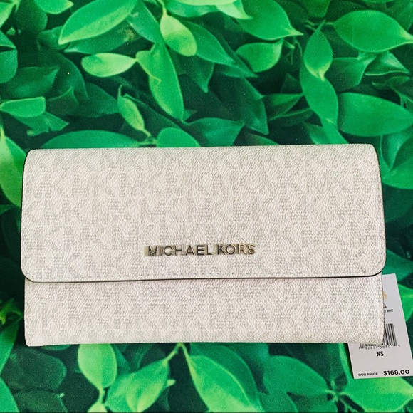 Michael Kors Handbags - Michael Kors Trifold Wallet bright white gray new